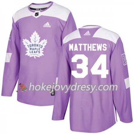 Pánské Hokejový Dres Toronto Maple Leafs Auston Matthews 34 Adidas 2017-2018 Nachová Fights Cancer Practice Authentic